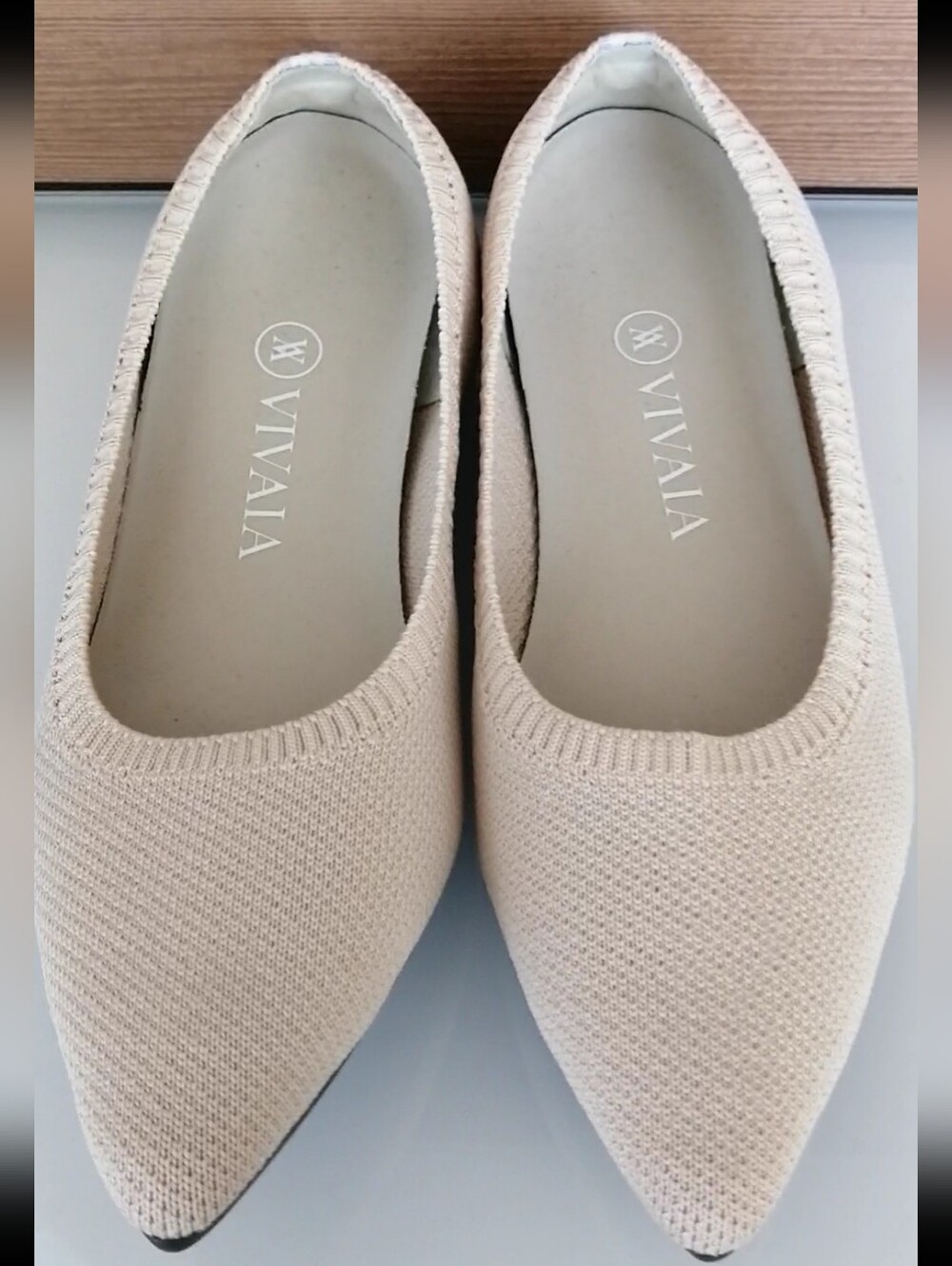 Vivaia Aria Pointed Toe Flats Nude Beige Size 6 US (37 EU)